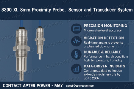 Sensor de proximidade 3300 XL de 8 mm para equipamentos industriais de grande porte